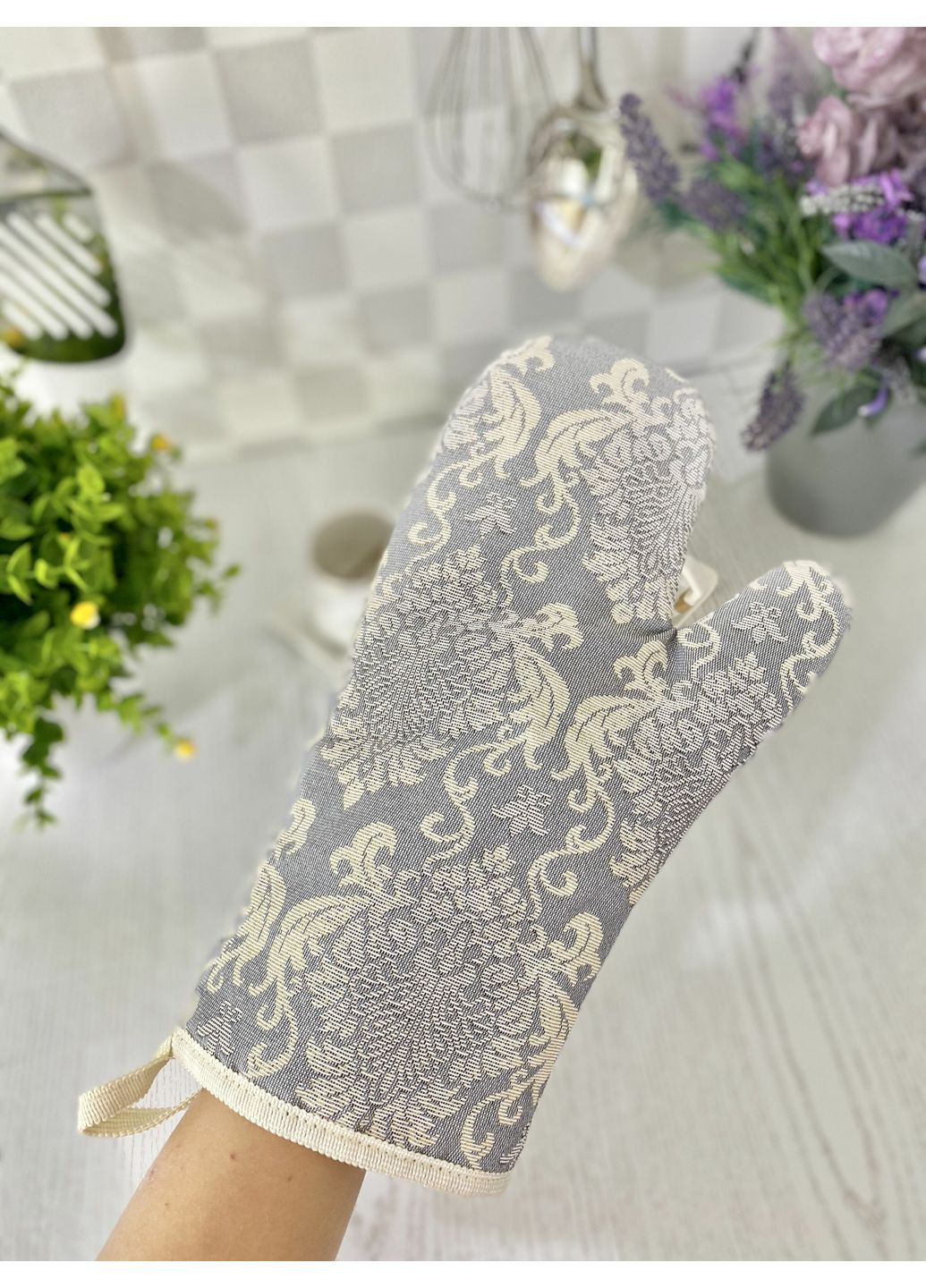 Рукавиця кухонна гобеленова EDEN391GR, 17x30, Повсякденний, Без люрексу, 75% поліестер, 22% бавовна, 3% акрил, Гобелен LiMaSo (390491086)
