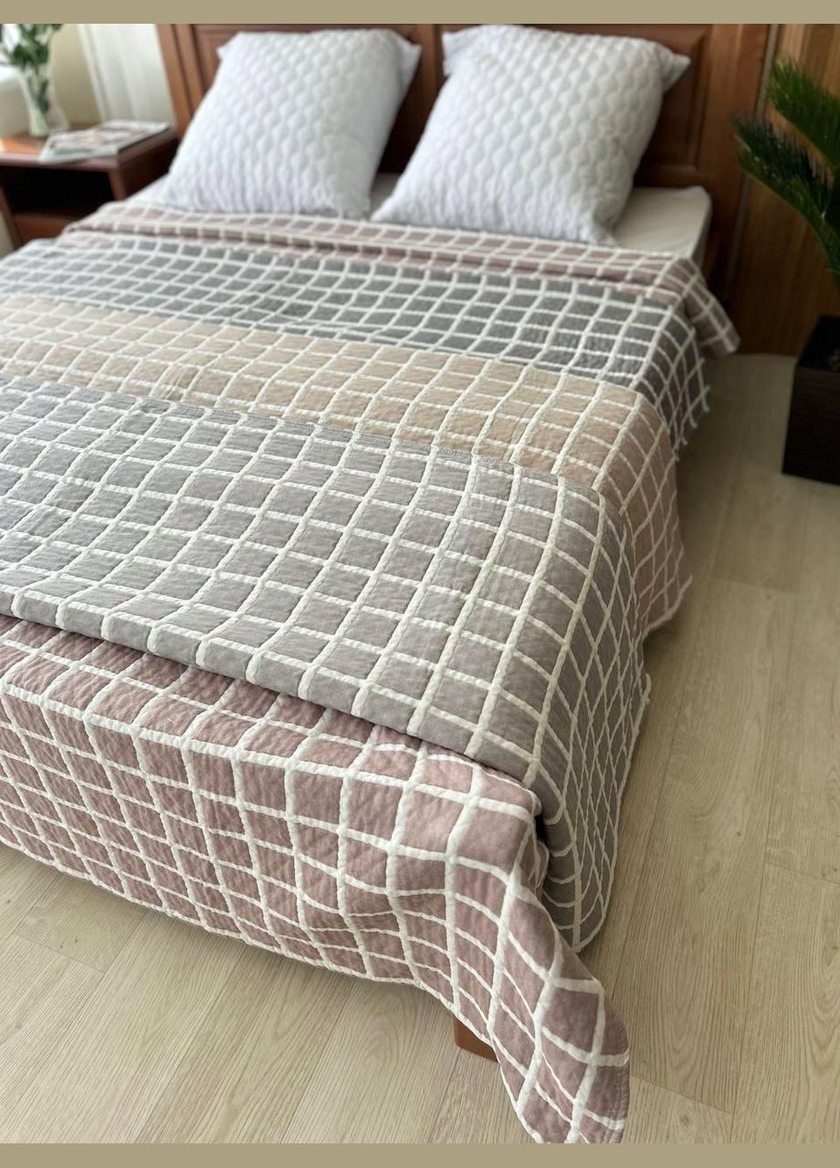 Плед муслиновый на кровать 230х200 Кофейный (П4К-M-muslin02-01) No Brand (306633527)