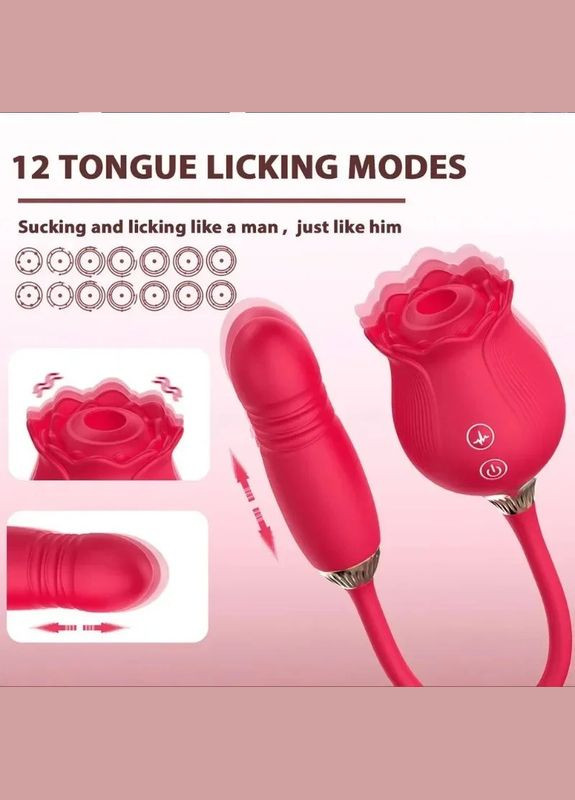 Вакуумный вибростимулятор вибратор Роза красная No Brand (339092258)