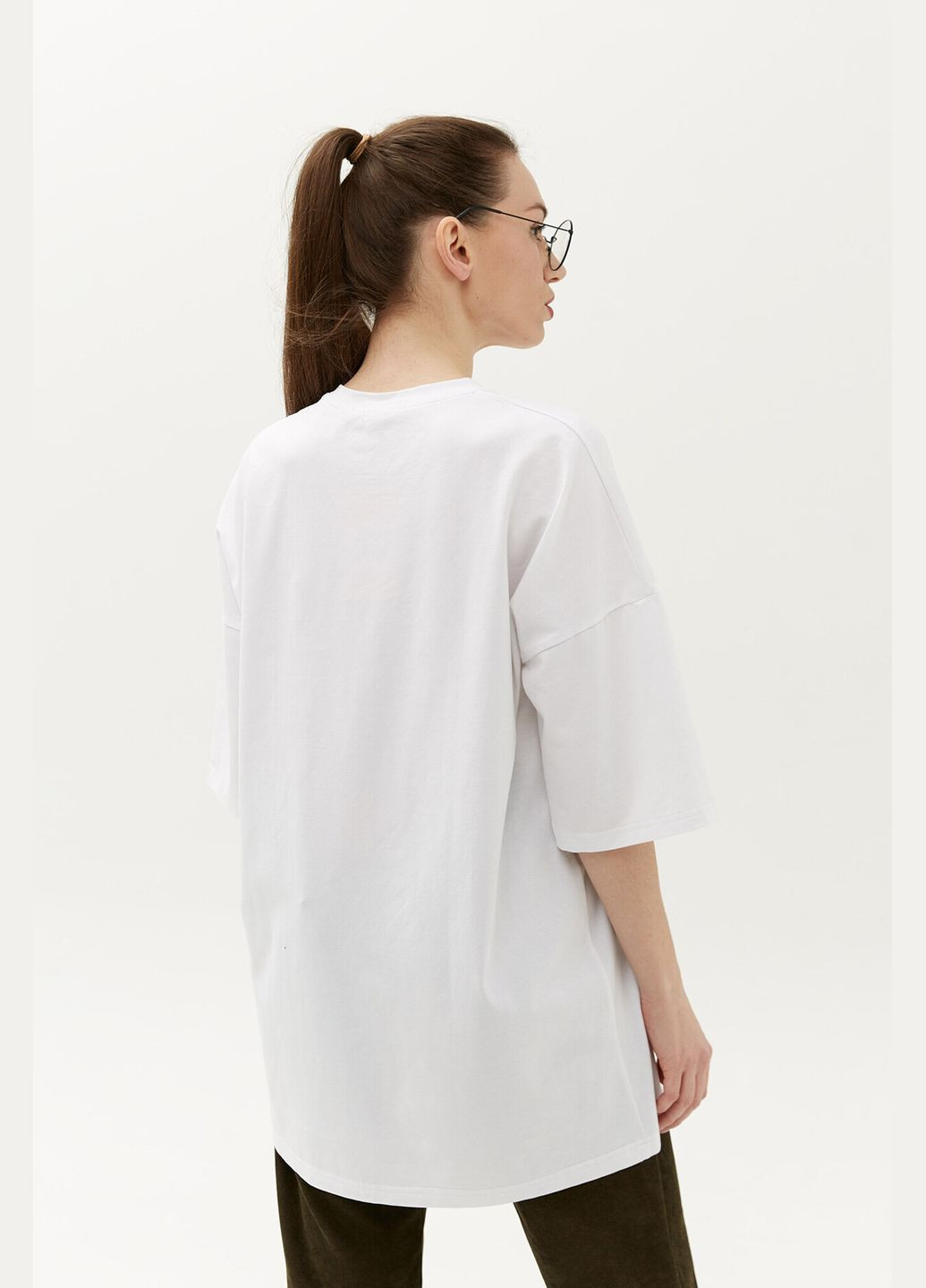 Белая летняя футболка ромб "вышиванка" Garne