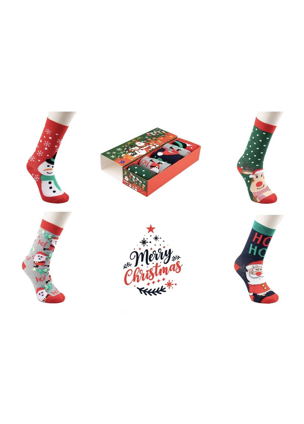 Подарочный набор носков новогодних высокие коробке 5 пар мужские 41-45 No Brand (365591898)
