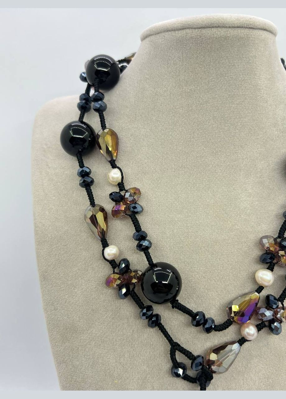 Бусы агат и чешское стекло 16 мм 85 см No Brand (322007173)