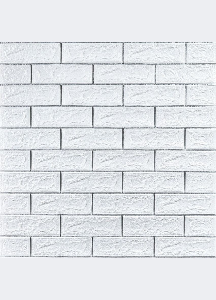 Самоклеющаяся 3D панель кирпич полоска серебро 700х770х5мм (100-5) Sticker Wall (300241844)
