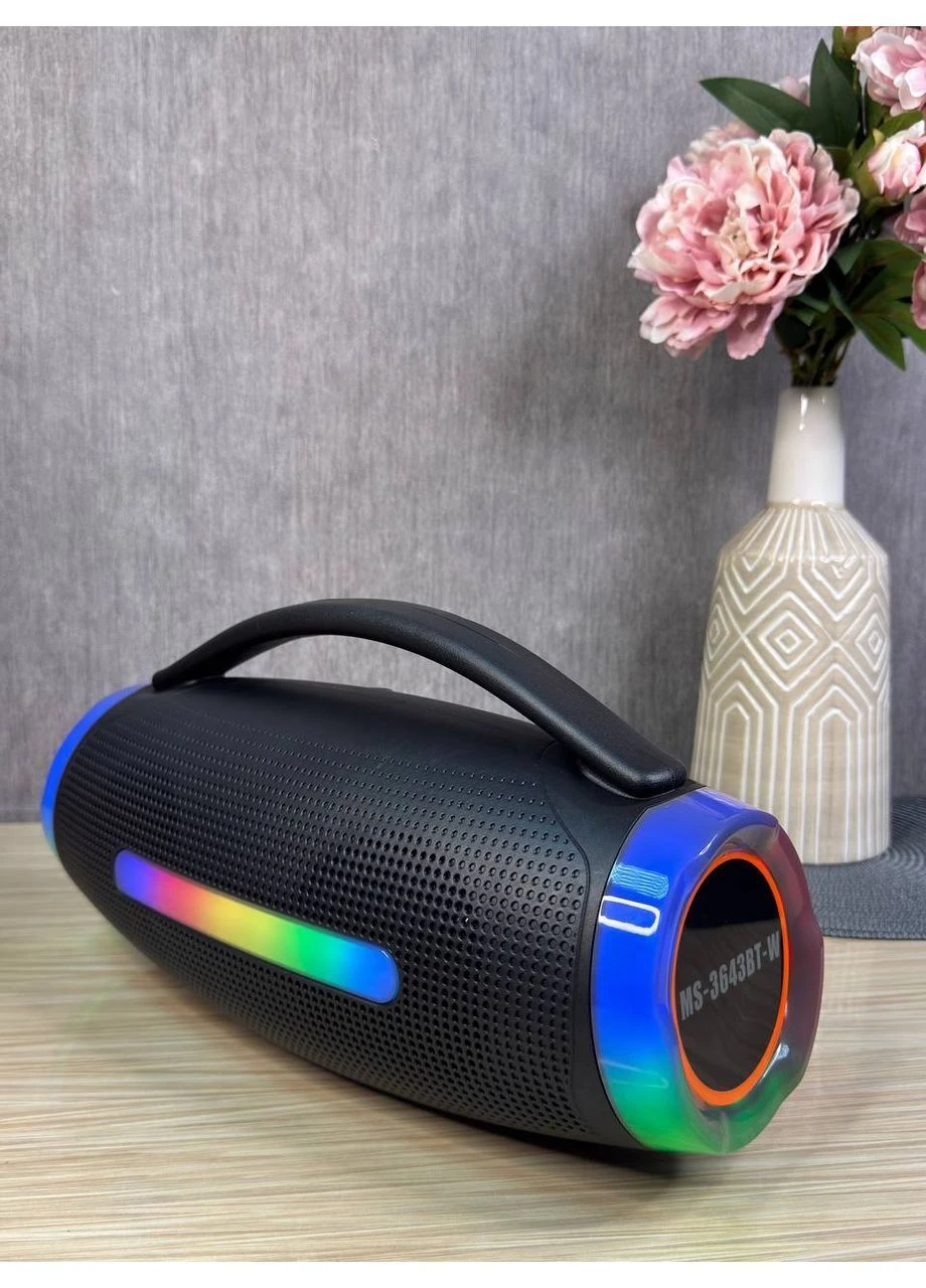 Портативная Bluetooth колонка MS-3643BT-W 20Вт с микрофоном, караоке, LED подсветка, USB FM Lucky Day Shop (391444440)