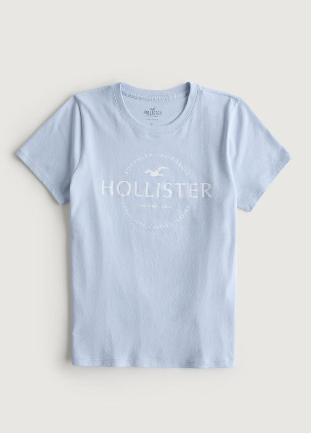 Блакитна літня футболка hc9822w Hollister