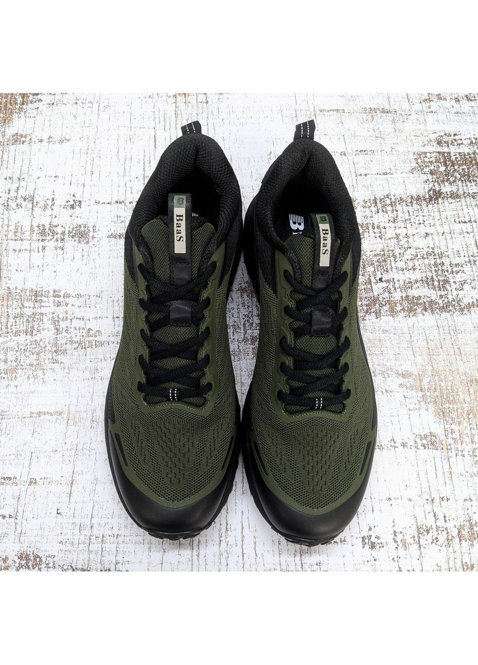 Оливковые (хаки) демисезонные кроссовки мужские текстильные больших размеров Baas