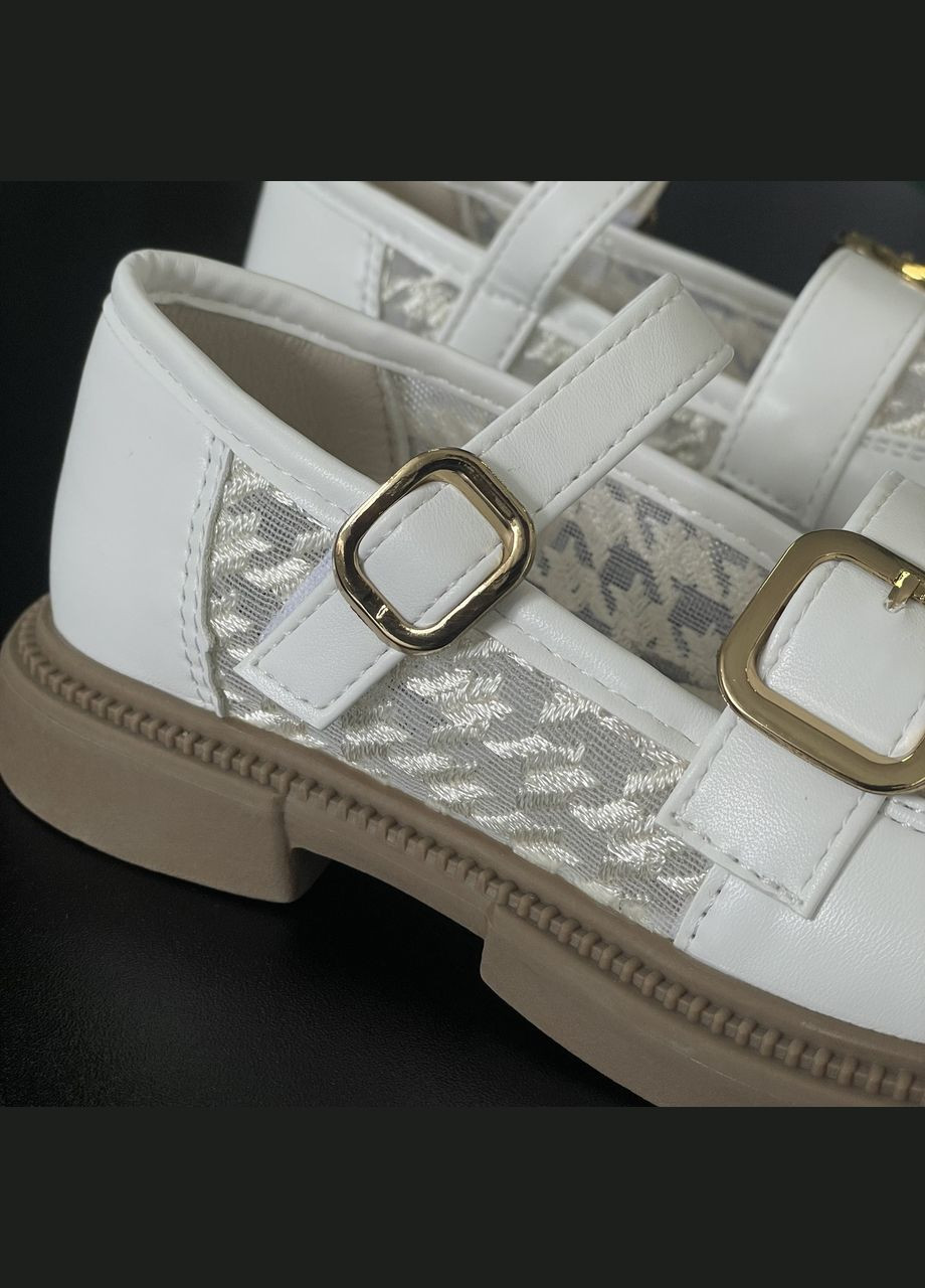Дитячі туфлі для дівчинки, лофери Білі 32р. - 19,3 см No Brand (340689840)