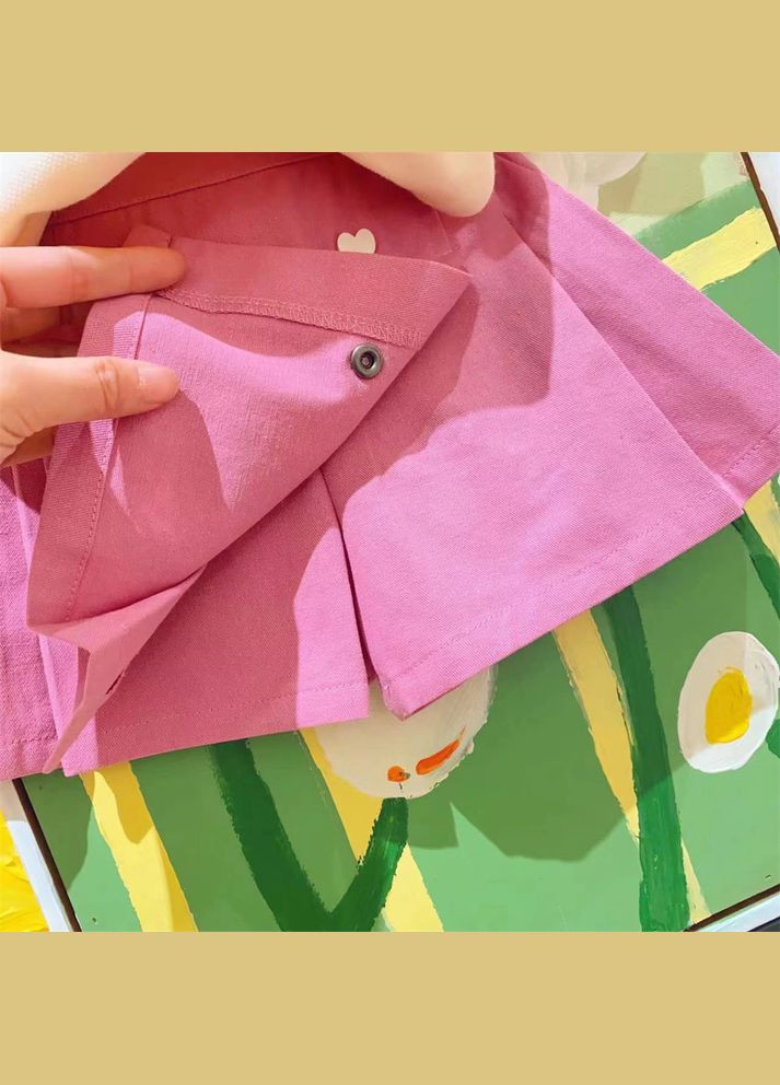 Розовый летний красивый костюмчик для девочки. шорты – юбочка и кофточка с шортами No Brand