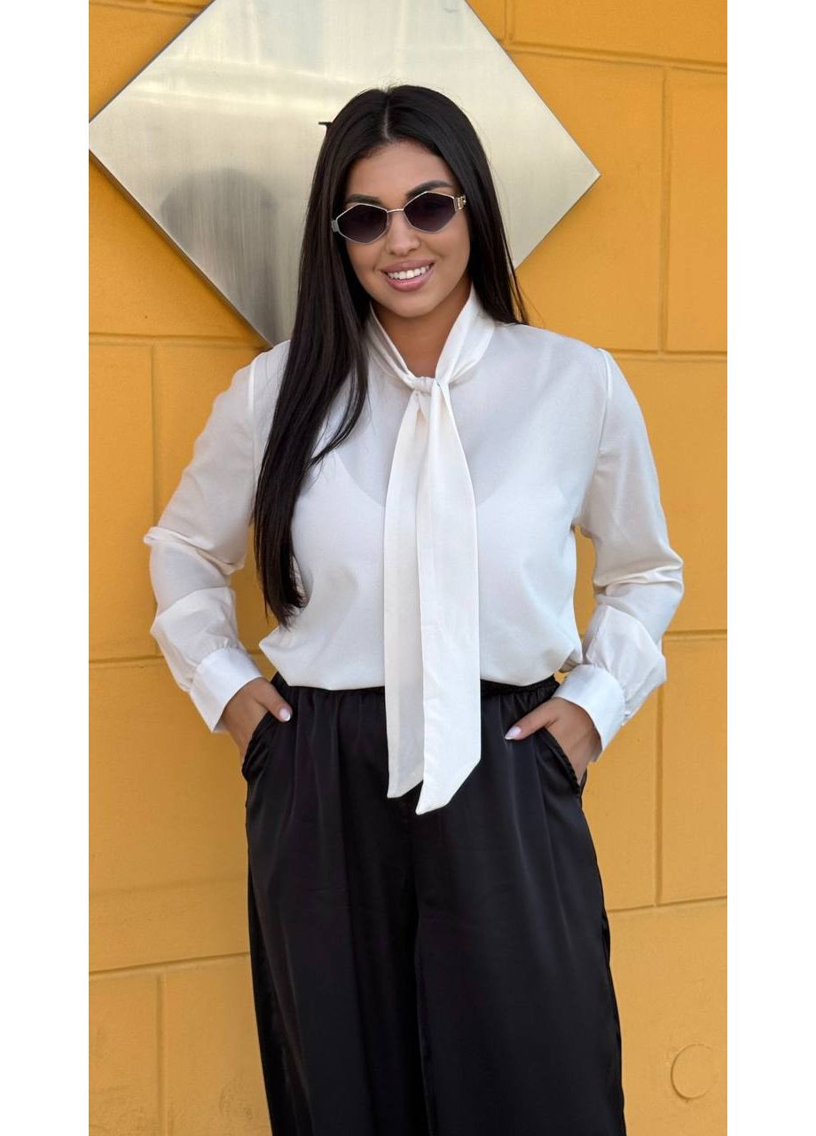 Молочная блуза из креп шифона — нежность и женственность ✨ (замеры в описании) GD/GL Модний простір