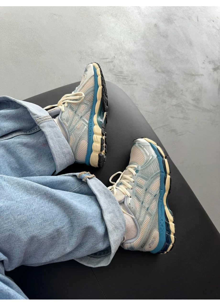 Бежевые демисезонные кроссовки мужские и женские asics gel-kayano 12.1 beige blue | осикс гель-каяно 12.1 бежевые No Brand