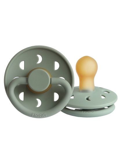 Пустышка латексная Moon Phase Sage, круглая, size 1, 0-6 мес., зеленый () FRIGG 000579 (354781582)