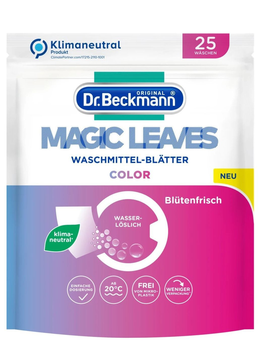 Салфетки для стирки цветных тканей Magic Leaves Color 25 шт Dr. Beckmann (280899970)