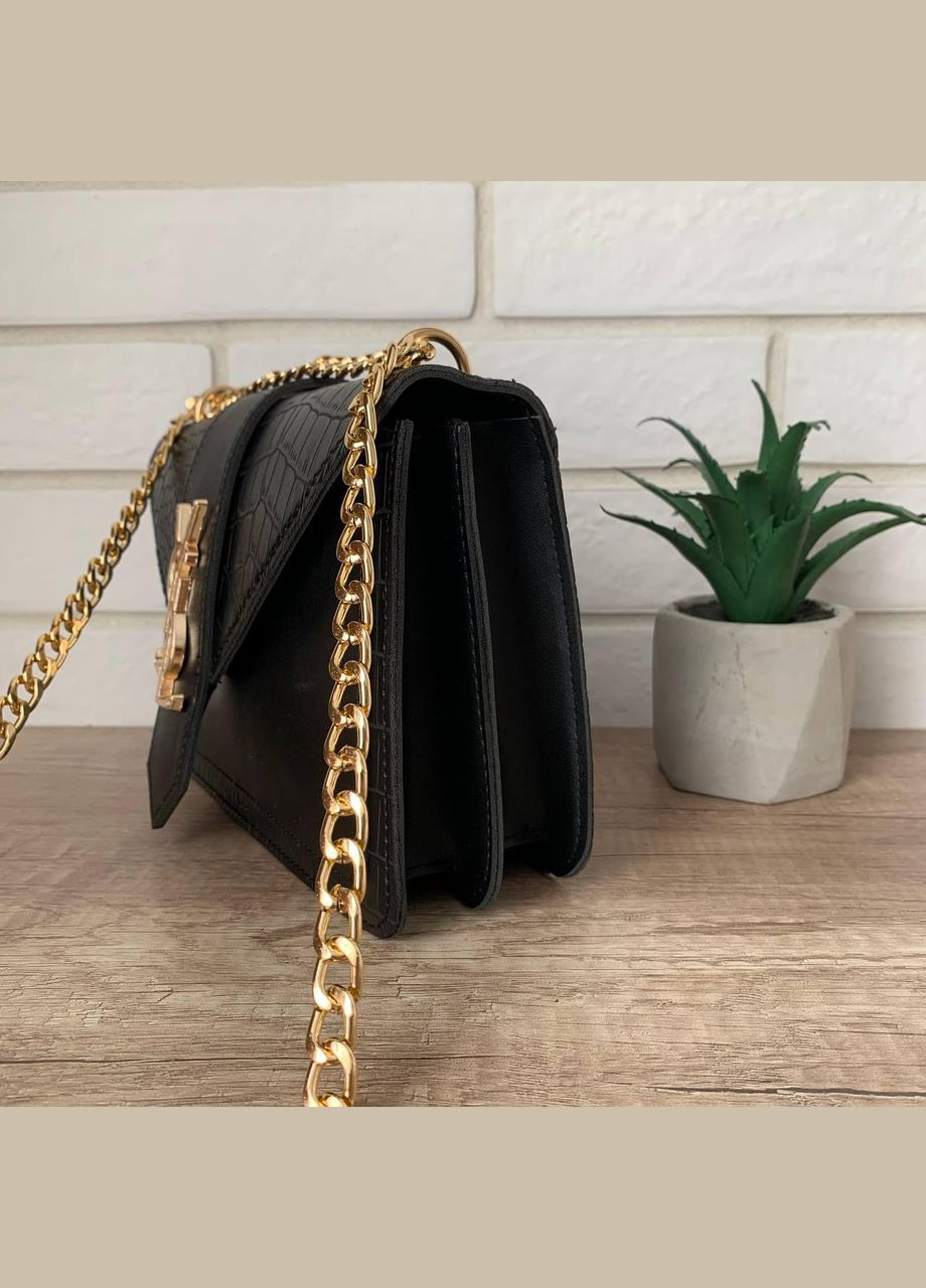 Женская мини сумочка клатч рептилия YSL черная No Brand (334729747)