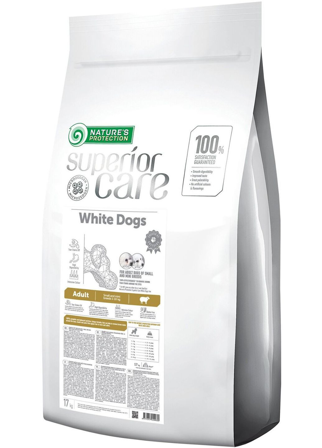 Сухий корм для собак Superior Care White Dogs Adult Small and Mini Breeds 17 кг Nature's Protection (279568041)