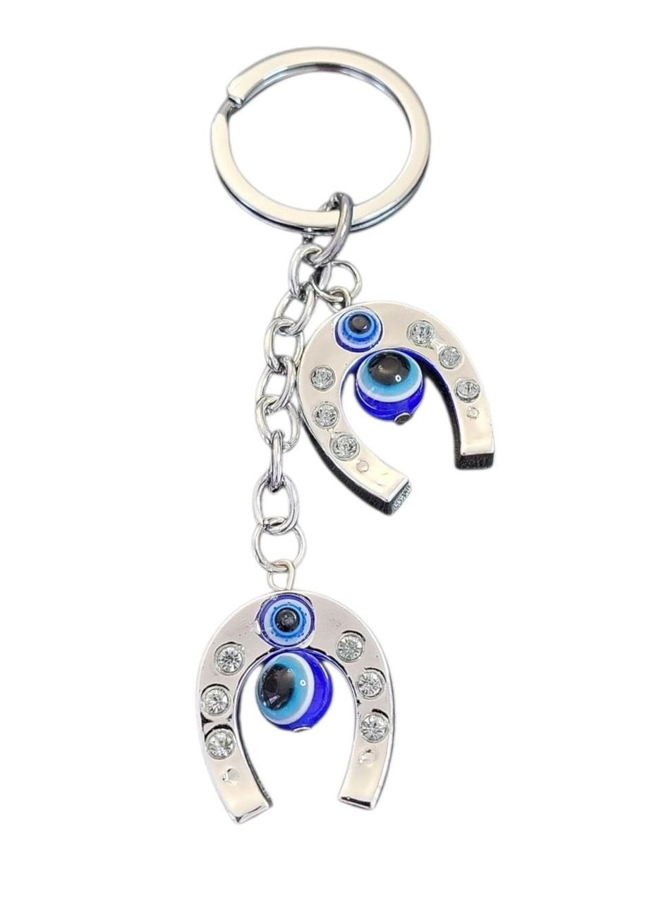 Брелок оберег от сочка для ключей с глазом Фатимы две подковы 115 мм No Brand (347642676)
