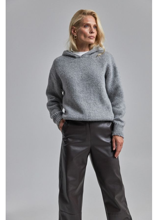 Серый свитер с капюшоном 2905 латте Triko Bakh
