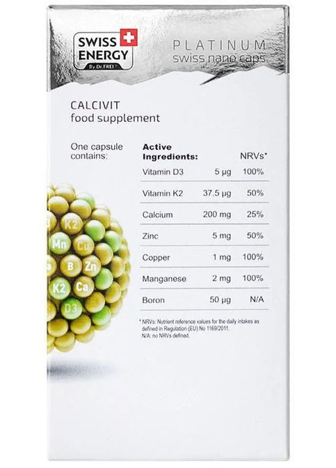 CALCIVIT Calcium+Vitamin D3+Vitamin K2+Zn+B+Cu+Mn 30 Caps Swiss Energy (362497213)