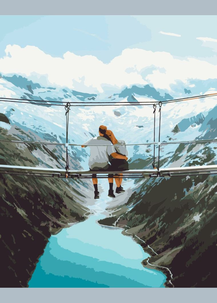 Картина за номерами пара закоханих Я покажу тебе світові картини в цифрах романтика пейзаж 40х50см BS52864 Brushme (315762782)