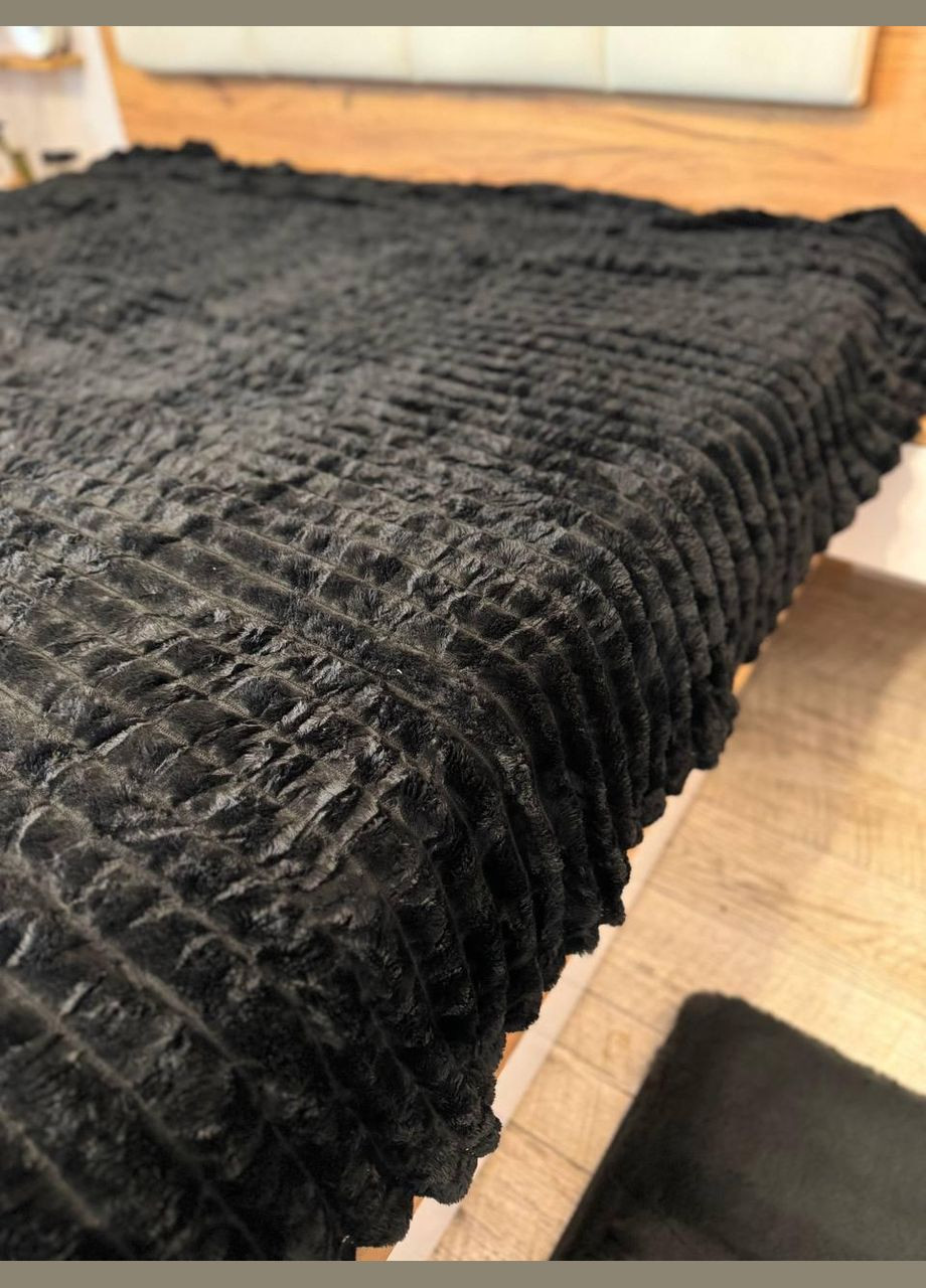 Плюшевий плед шарпею Двоспальний 180х200 Black (П4К-Al-sharpey3-002-22) No Brand (316230680)