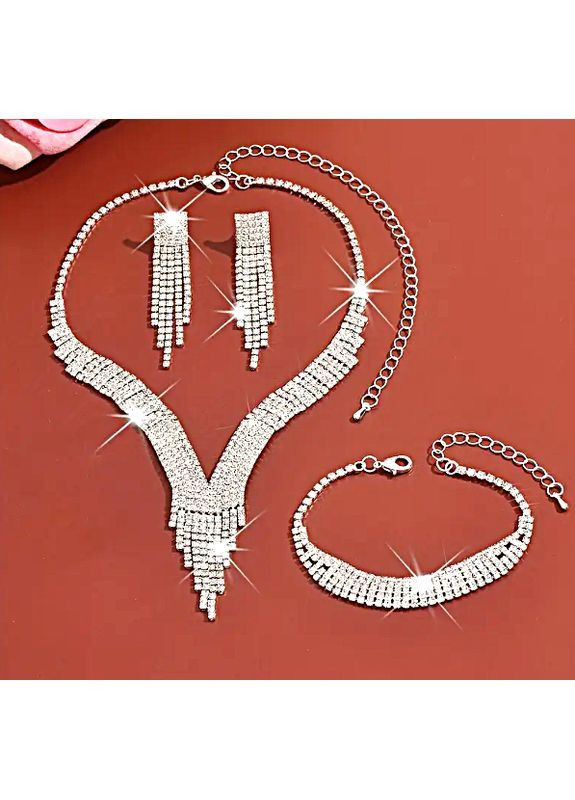 Комплект вечерней бижутерии в стразах No Brand (366668024)