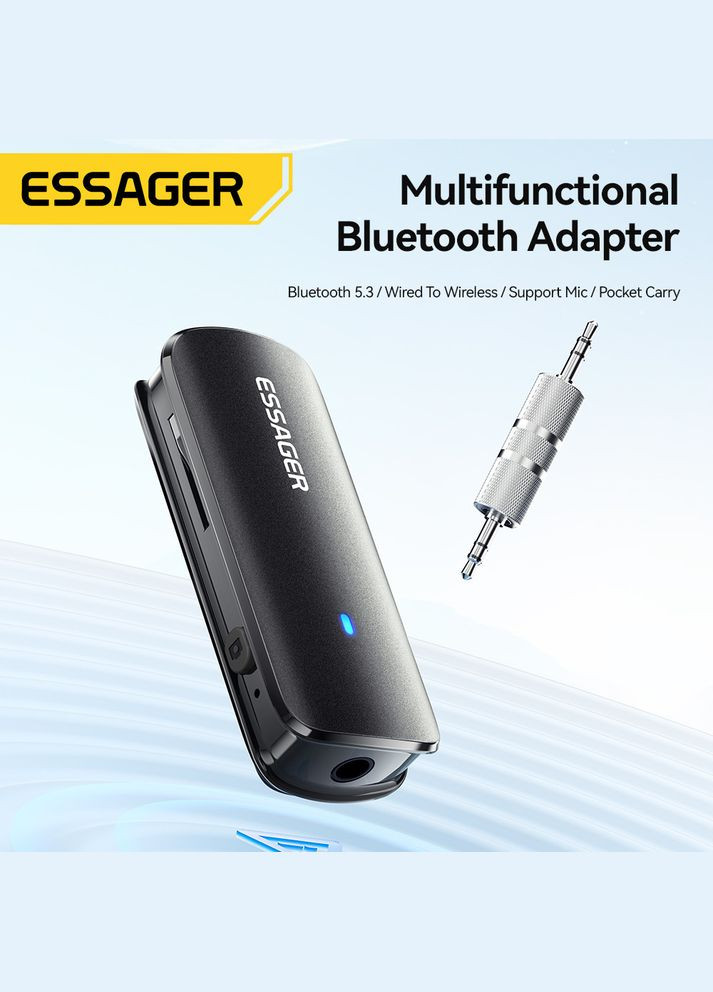 Багатофункціональний Bluetooth 5.3 аудіо адаптер EBT53-DT01-P на 3,5 мм (Aux) + слот для TF карти Essager (322581590)