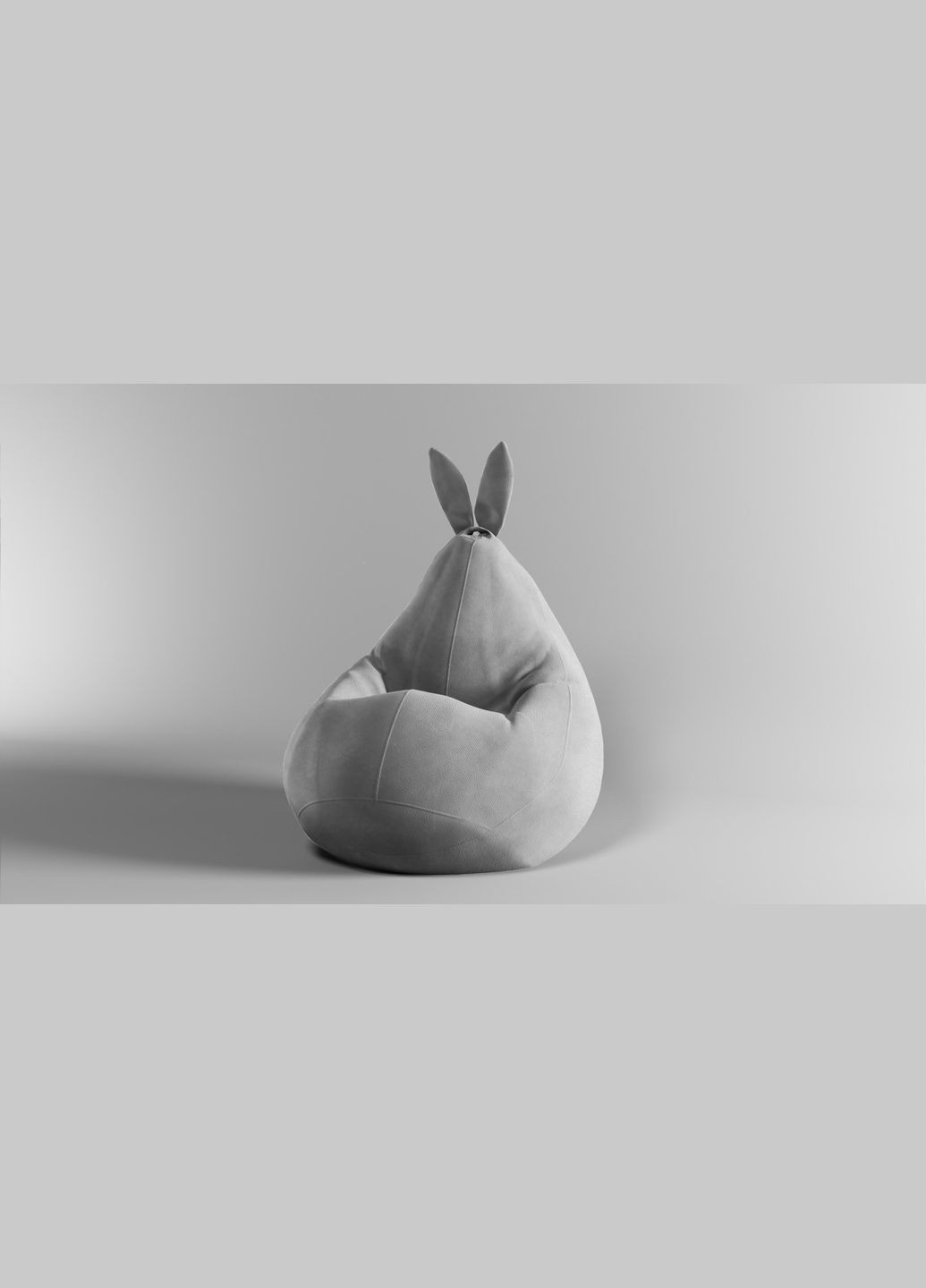Крісло-мішок Зайчик груша, M - 100х75 Велюр GREAT Off-white SkyPuff (361258712)