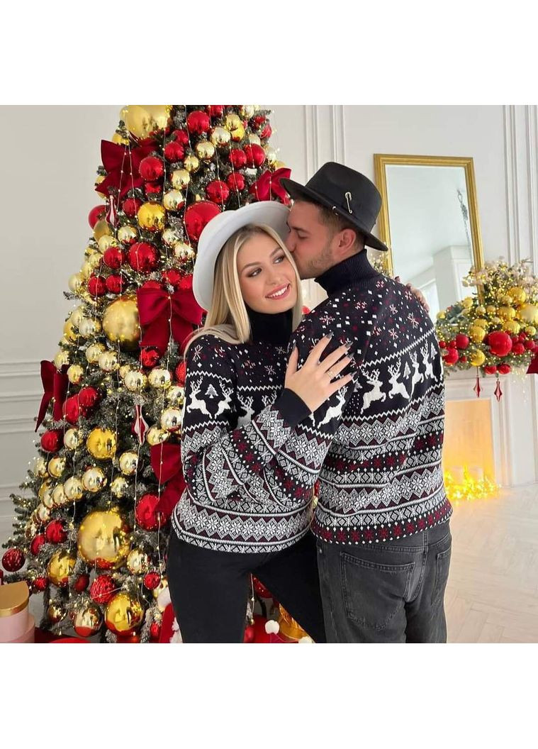 Черный демисезонный новогодний свитер-гольф – замер в описании GD/GL Модний простір