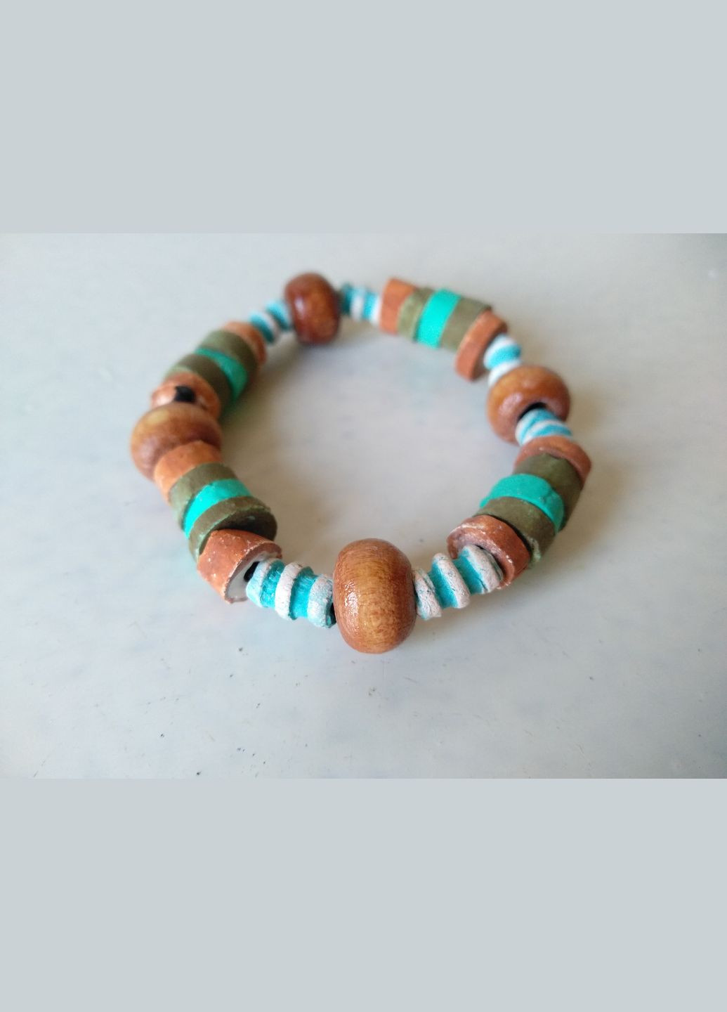 Керамічний браслет ручної роботи на резинці №15 Коти&Ангели (302450841)