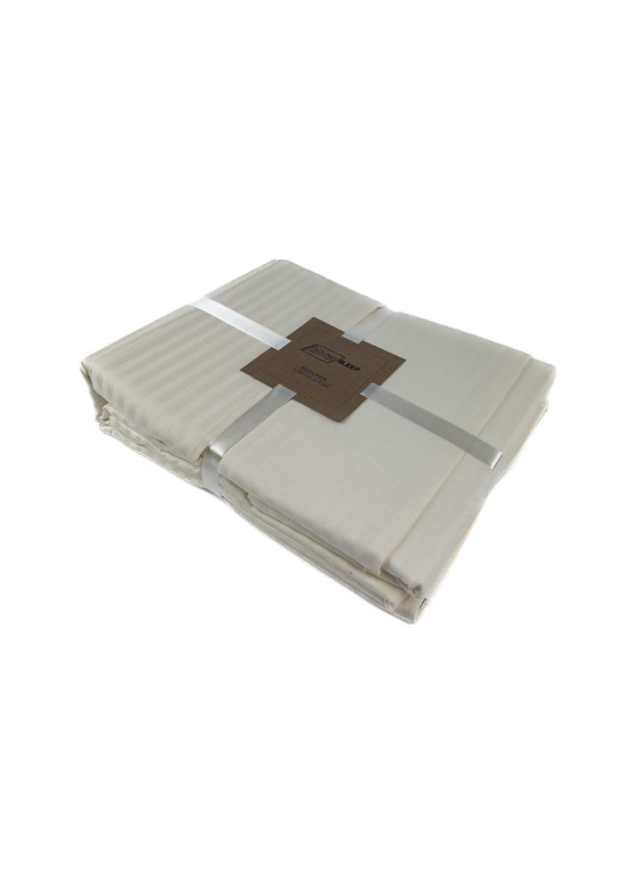 Комплект постільної білизни Stripe Beige сатинстрайп євро 200х220 см бежевий (2251736512017) SoundSleep (292653371)