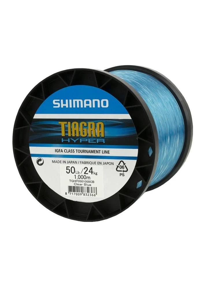 Леска Tiagra Hyper Trolling 1000m 0.68mm 50lb/24kg, износостойкая, для морской рыбалки, голубая Shimano (394953571)