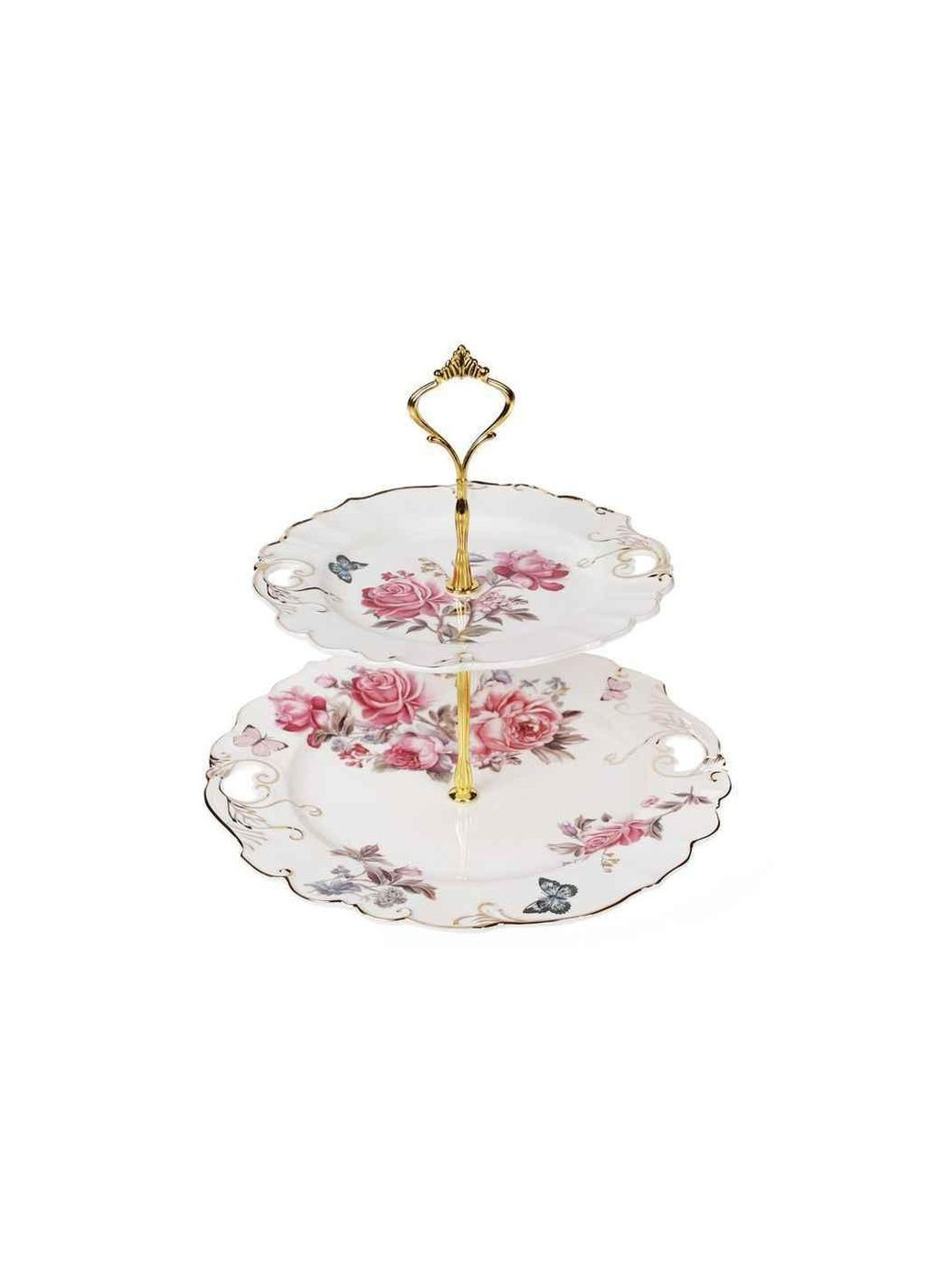 Фруктовница фарфоровая (2 уровня) Версаль 27см ТМ BonaDi (370798910)