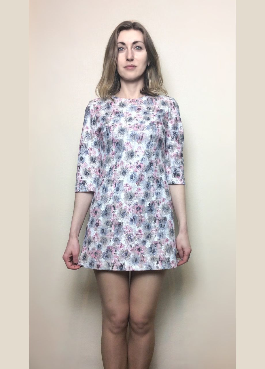 Молочна кежуал ошатне плаття-туніка з жакарду п153 2 Льва