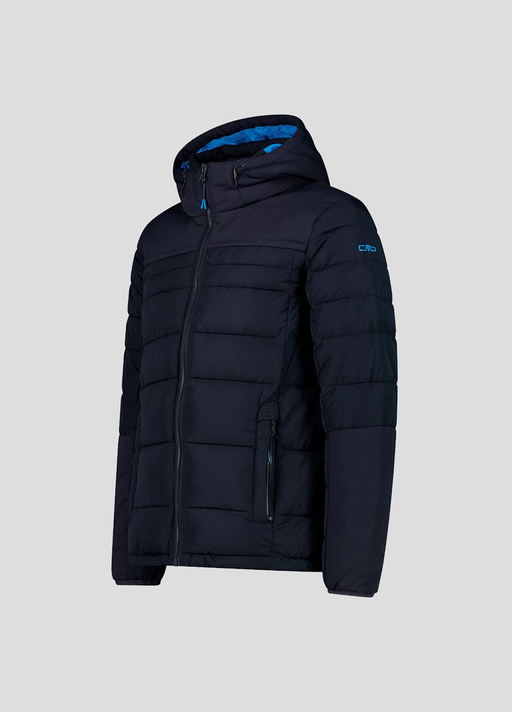 Темно-синяя зимняя мужская темно-синяя куртка на синтепоне man jacket fix hood CMP