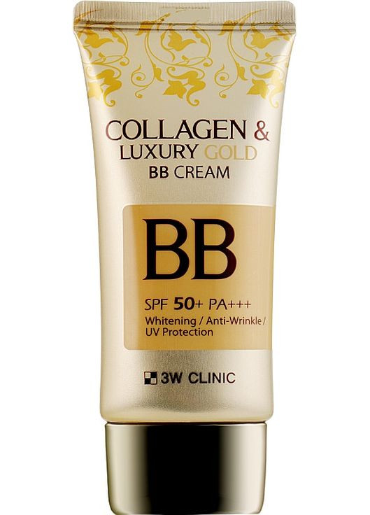 ВВ-крем для обличчя Collagen & Luxury Gold BB Cream SPF 50+/PA+++ 50 мл (8809331318875) 3W Clinic (349755153)