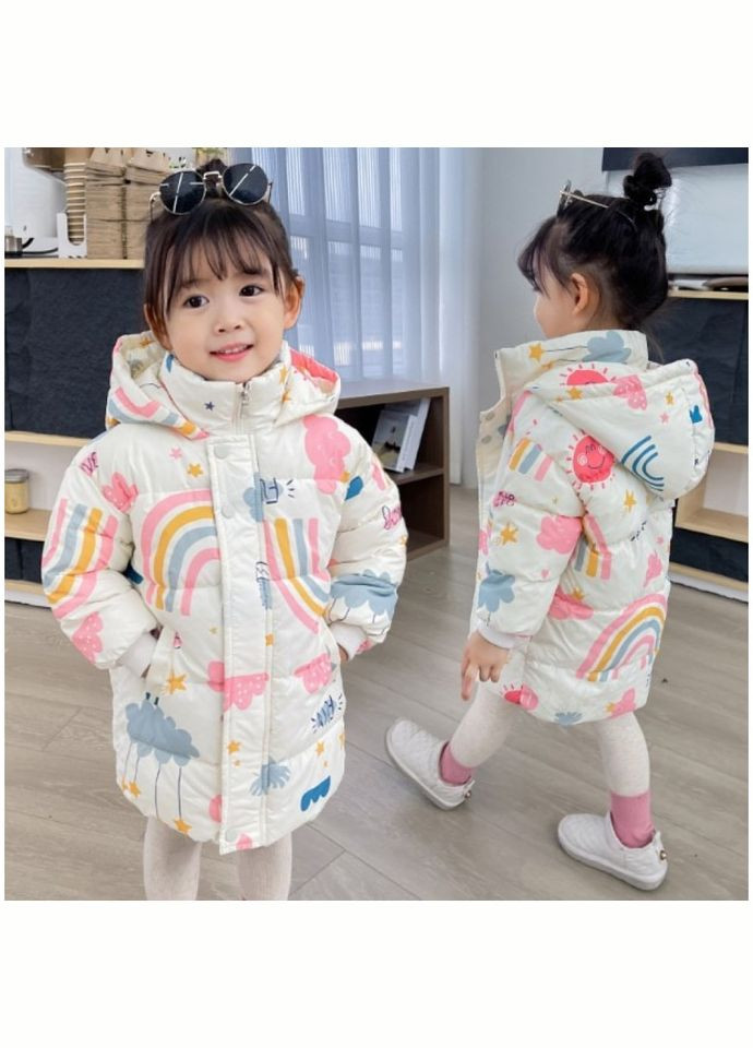 Біла зимня пальто зимове для дівчинки біле 10636 No Brand