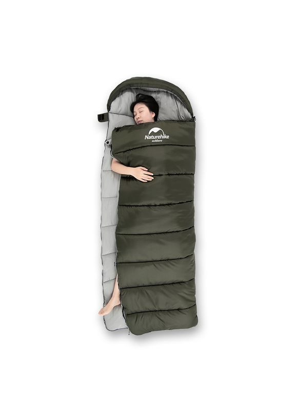Спальник з капюшоном U250 NH20MSD07, (6°C), лівий, темно-зелений (A-017483) Naturehike (368994414)
