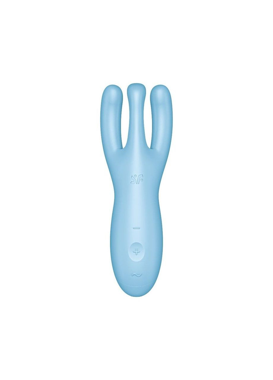 Кліторальний смарт вібратор Threesome 4 Blue з трьома пальчиками Satisfyer (366875879)