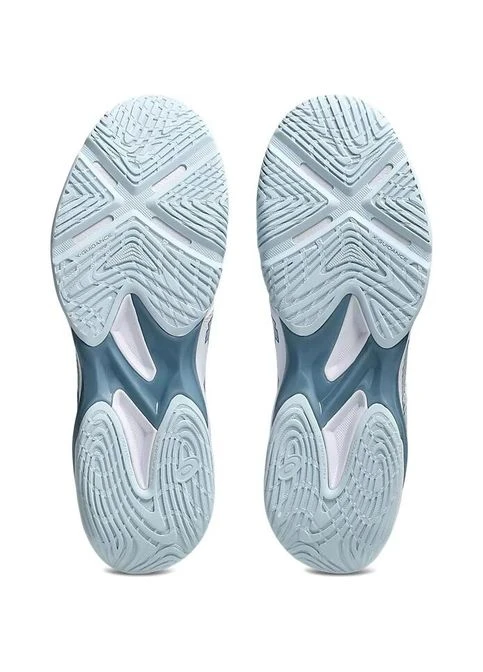Белые кроссовки волейбольные бело-дымчато-голубые 1071a117-102 Asics BLADE FF 2