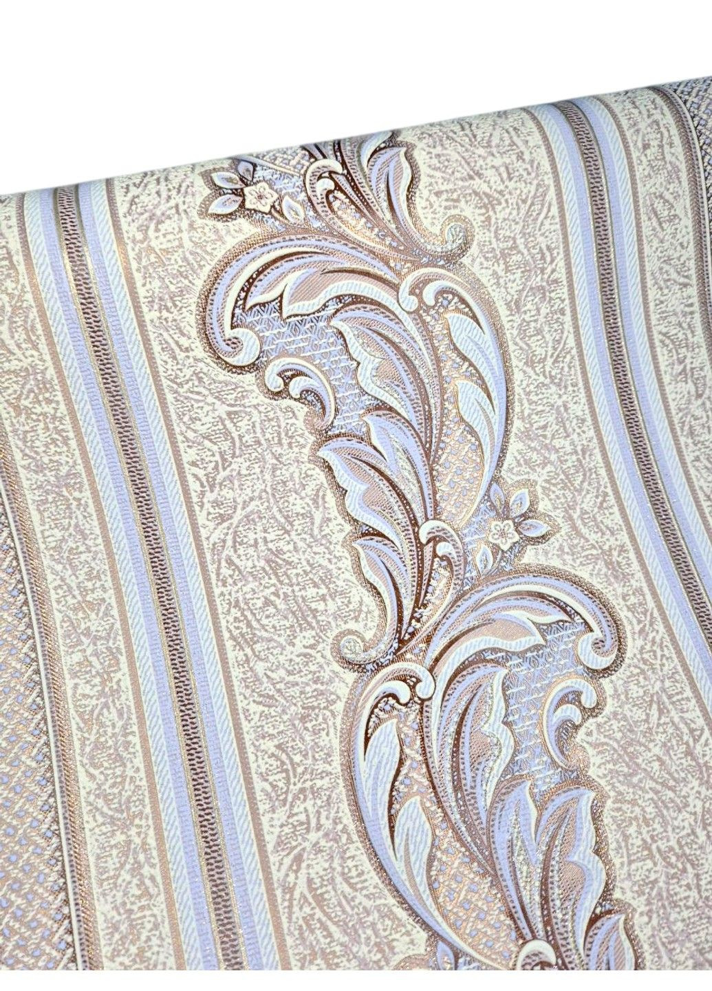 Обои виниловые на флизелиновой основе 10,05 × 1,06 м 3664-06, бежевые с голубым для спальни, гостиной,коридора Слов'янські шпалери (340275333)