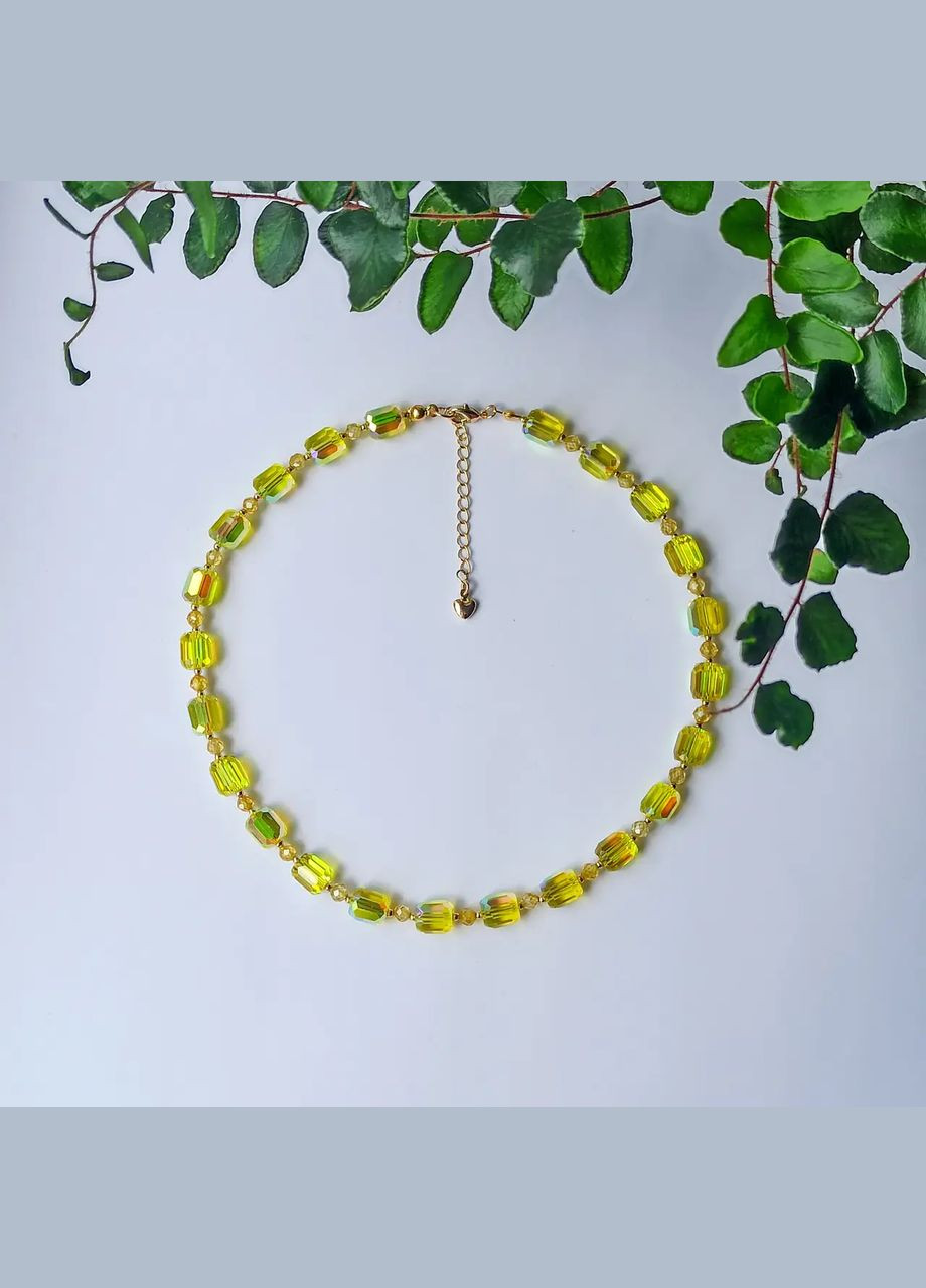 Чокер Чешский Хрусталь Люкс желтый с переливом+ Циркон, фур-ра гип-ный сплав цвет золото d-7х4мм+- L-38-43см No Brand циркон латунь, стекло золото (302972861)