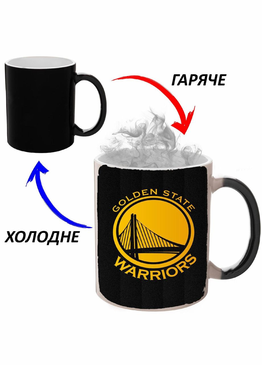 Чашка хамелон (кухоль, горнятко) Golden State Warriors (Баскетбольна команда) #015 Чорна 330 мл No Brand (323472228)