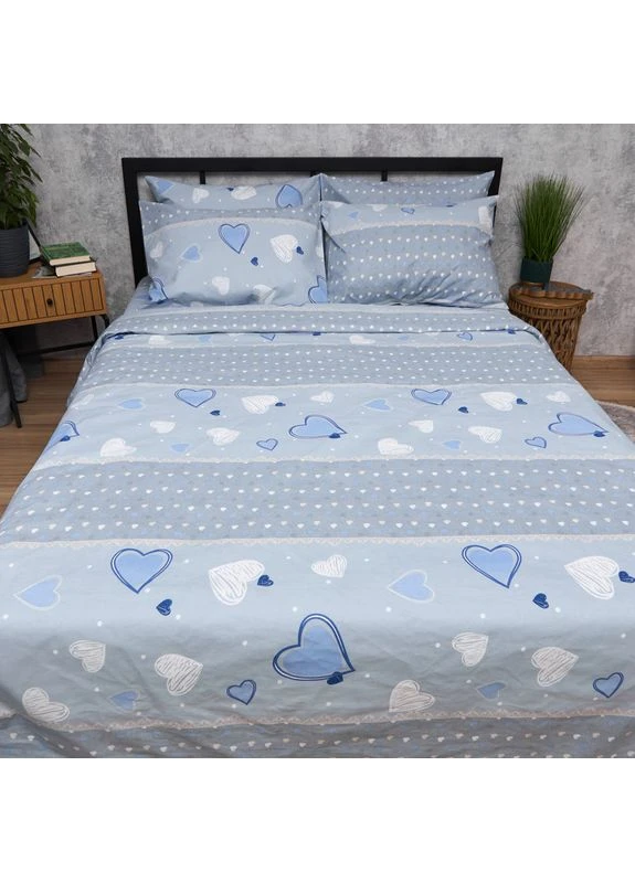 Комплект постільної білизни Бязь Gold Люкс Сімейні 143х210х2 наволочки 4х50х70 (MS-820014833) Moon&Star Pastel Love (400234657)