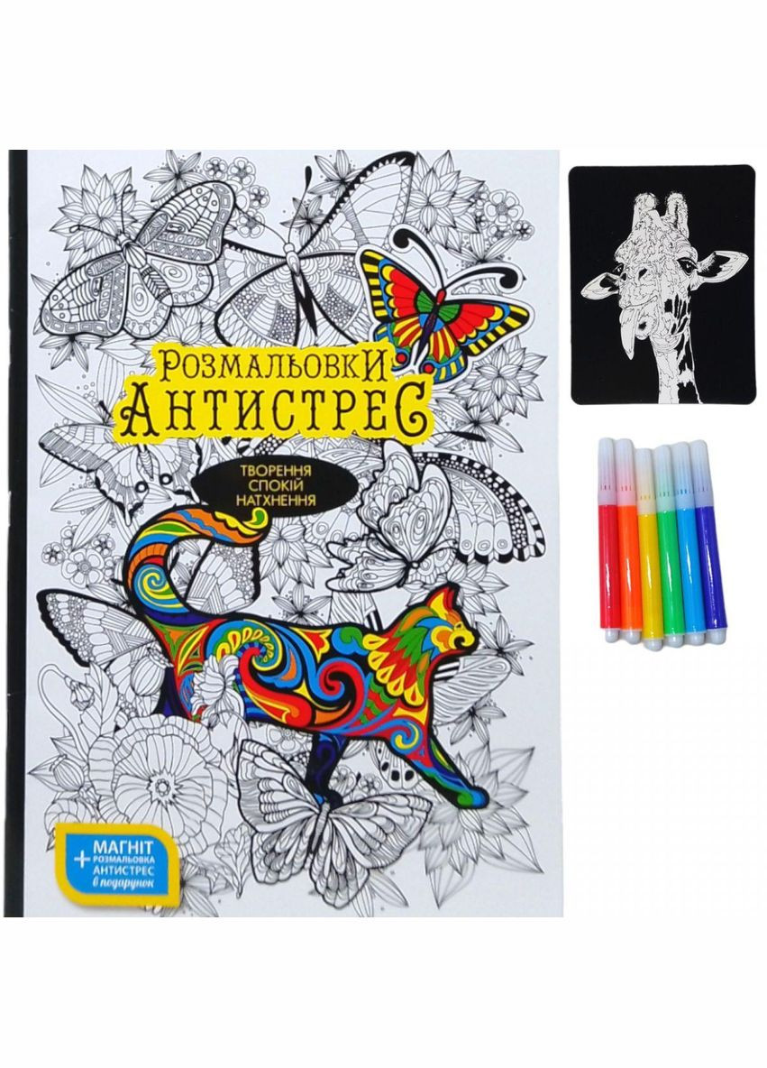 Раскраска антистресс с фломастерами и магнитом (RA-01-01U,02U) Danko Toys (362428340)