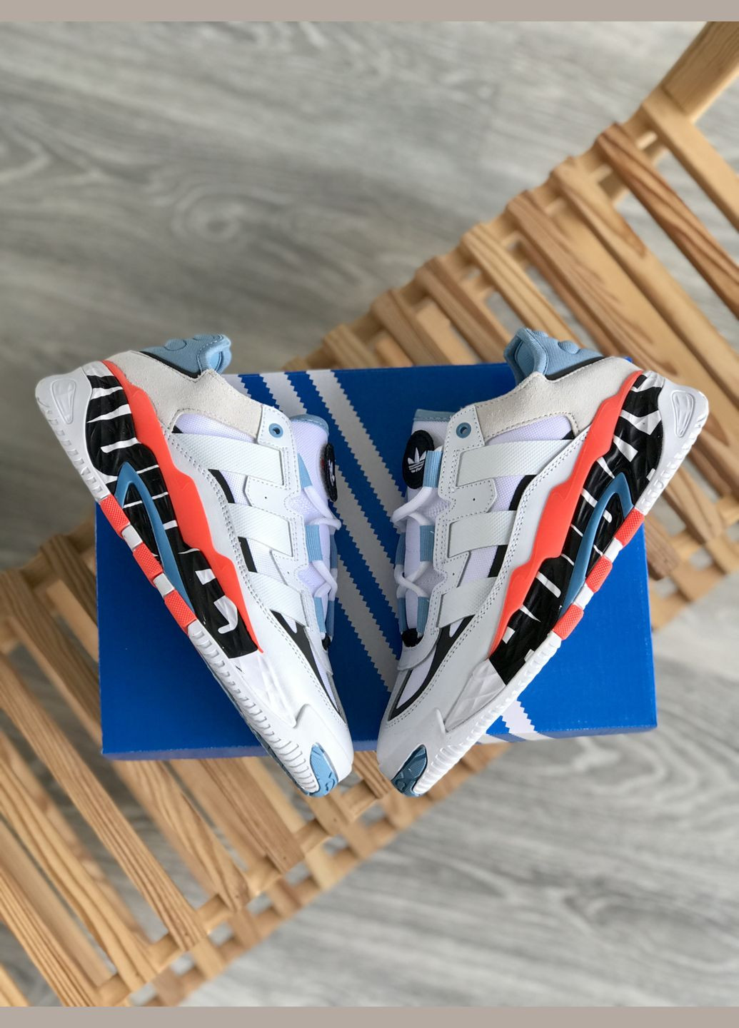 Білі Осінні кросівки чоловічі adidas niteball white | адідас найтбол білі No Brand