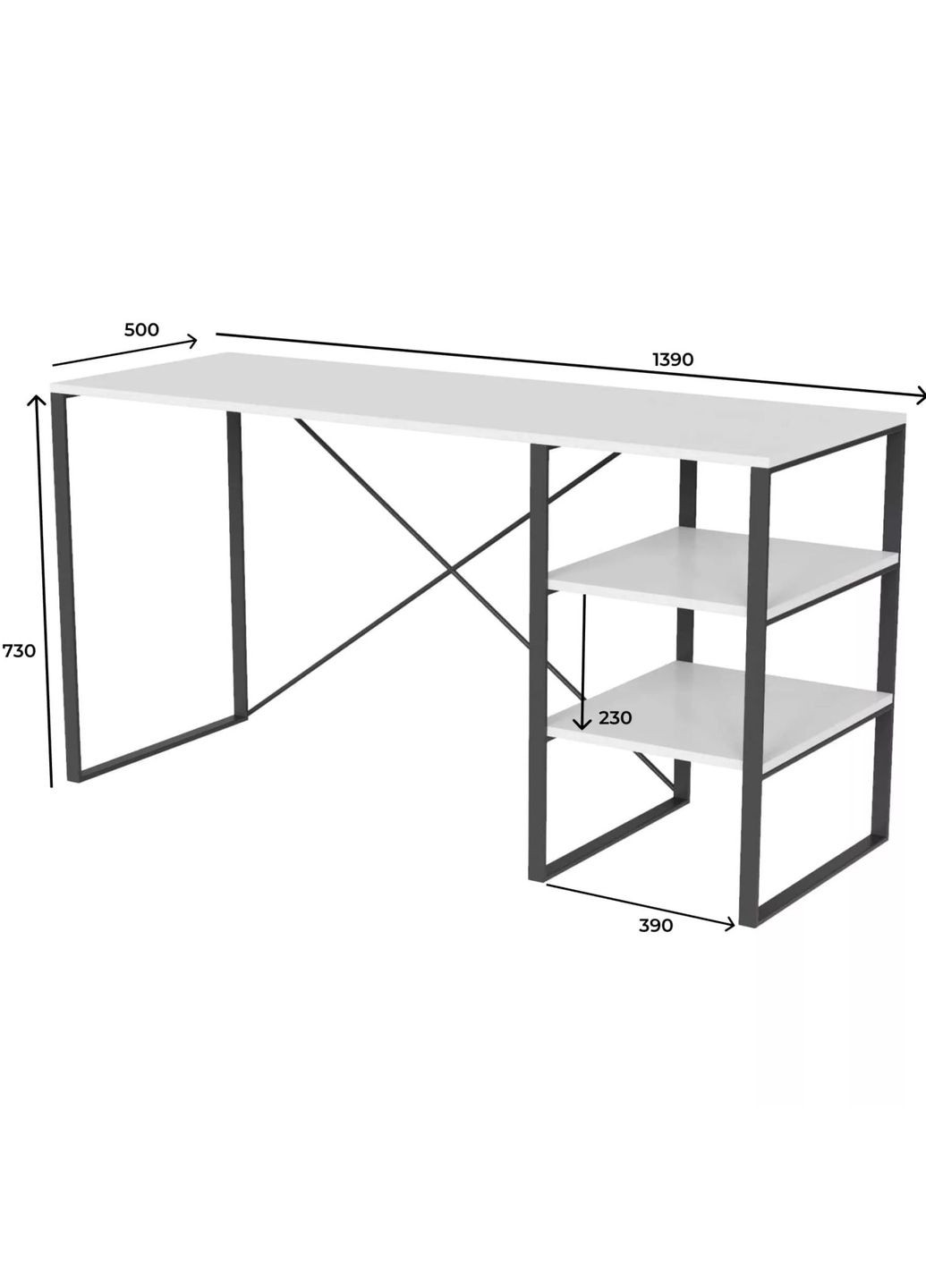 Стіл письмовий Ascet 1400x500x730 бурштиновий (AS11080000030) Art In Head (338377346)