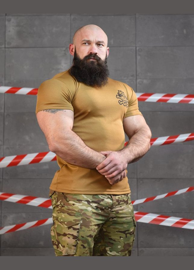Тактична футболка потовідвідна Трон койот No Brand (317640918)