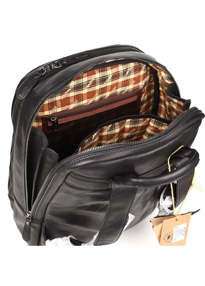 Великий шкіряний рюкзак HB4006A чорний HILL BURRY (327092826)