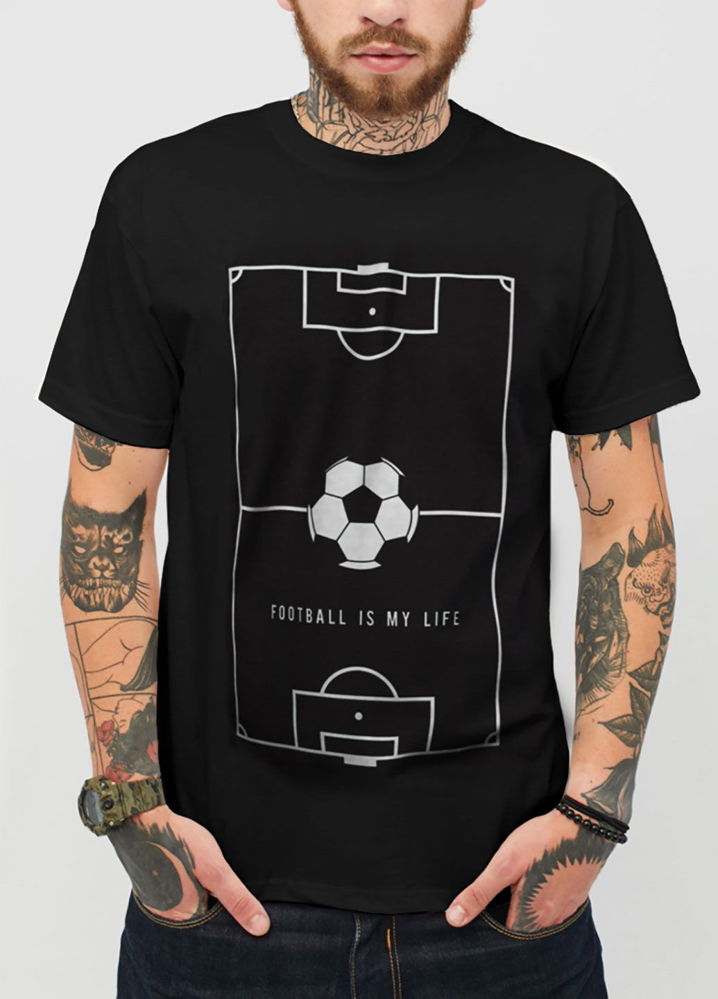 Чорна футболка чоловіча чорна football is my life Love&Live