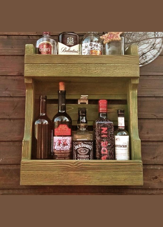 Настінна винна полиця з дерева Такада палісандр (ПНК-017802) No Brand (327423929)