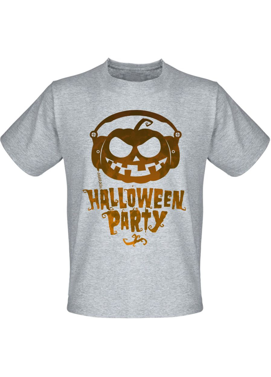 Серая футболка halloween party (меланж) Fat Cat